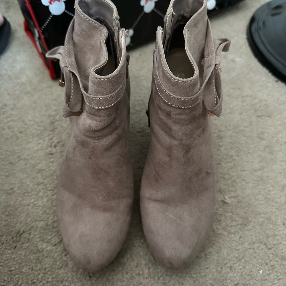 Light Brown Heeled Booties